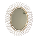 Oval golden sun mirror in metal, 1960s