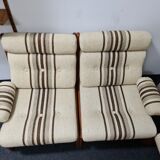 Set de salon vintage des années 70 en teck 6 pièces