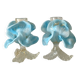Pair of Murano glass candlesticks, iris flowers, 1960s