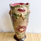 Large Art Nouveau Barbotine vase from Saint-Amand