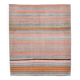 Tapis Kilim bohème rouge pâle et vert, 193 x 222 cm