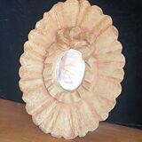 Painted oval plaster mirror