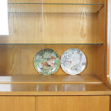 Vintage German Oak Buffet With Showcase, 1960's