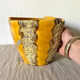 Vintage ceramic pot cover Big fire