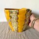 Vintage ceramic pot cover Big fire