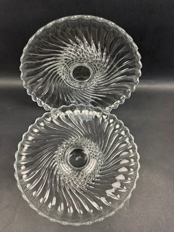 Baccarat, pair of compotiers, fruit bowls model Bamboo