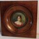 Miniature painting portrait of a woman with a red bodice