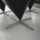Set of 6 vintage black leather cone chairs by Verner Panton for Gebrüder Nehl