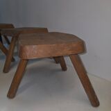 Set of 4 solid wood shepherd's stools