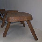Set of 4 solid wood shepherd's stools
