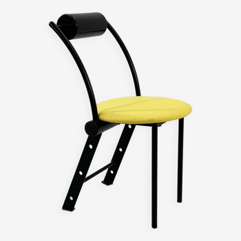 Chaise postmoderne jaune et noire, 1980