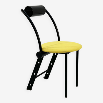 Postmodern yellow and black chair, 1980s