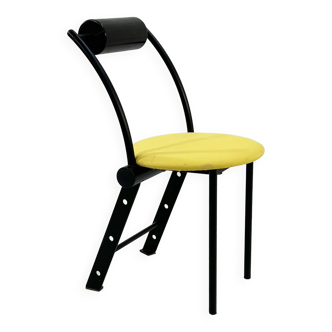 Chaise postmoderne jaune et noire, 1980