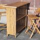 Bamboo counter or bar. (With 2 folding high chairs)