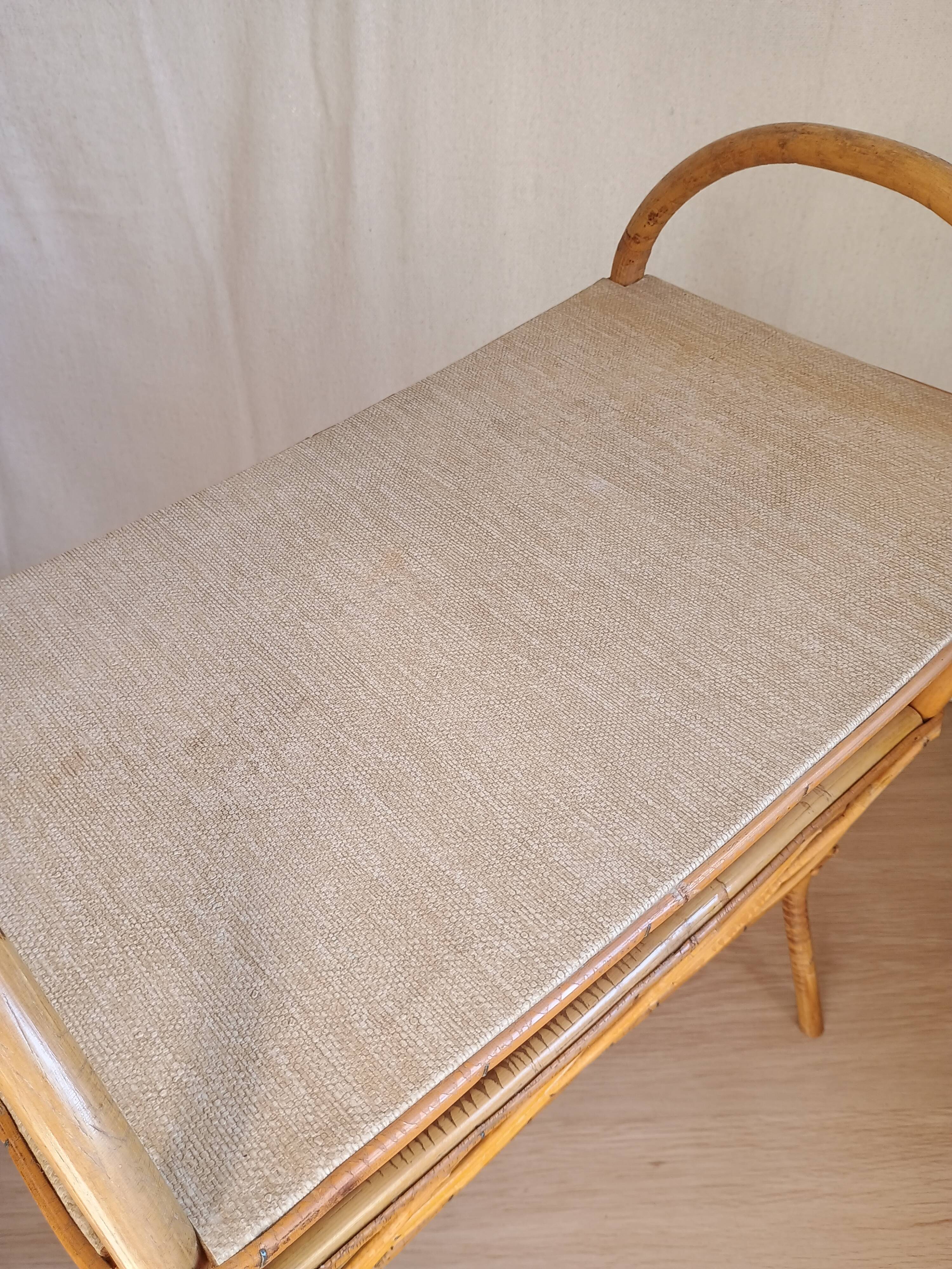 Vintage rattan magazine rack