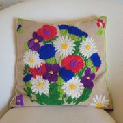 Vintage embroidered cushion