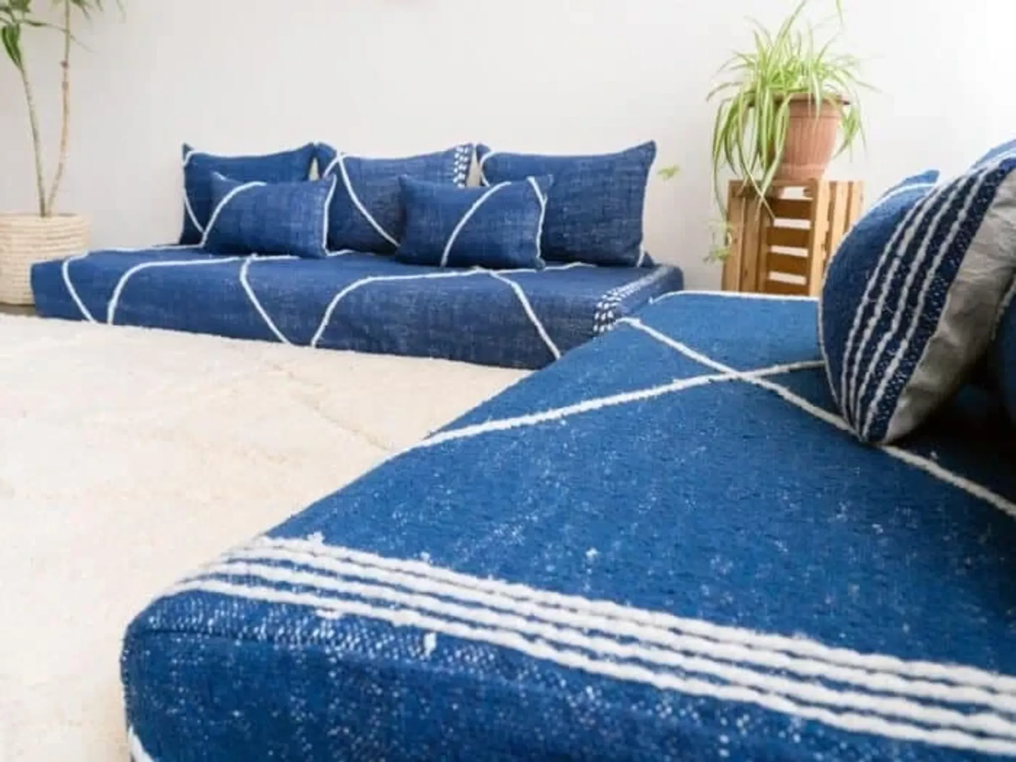 Tapis kilim marocain bleu