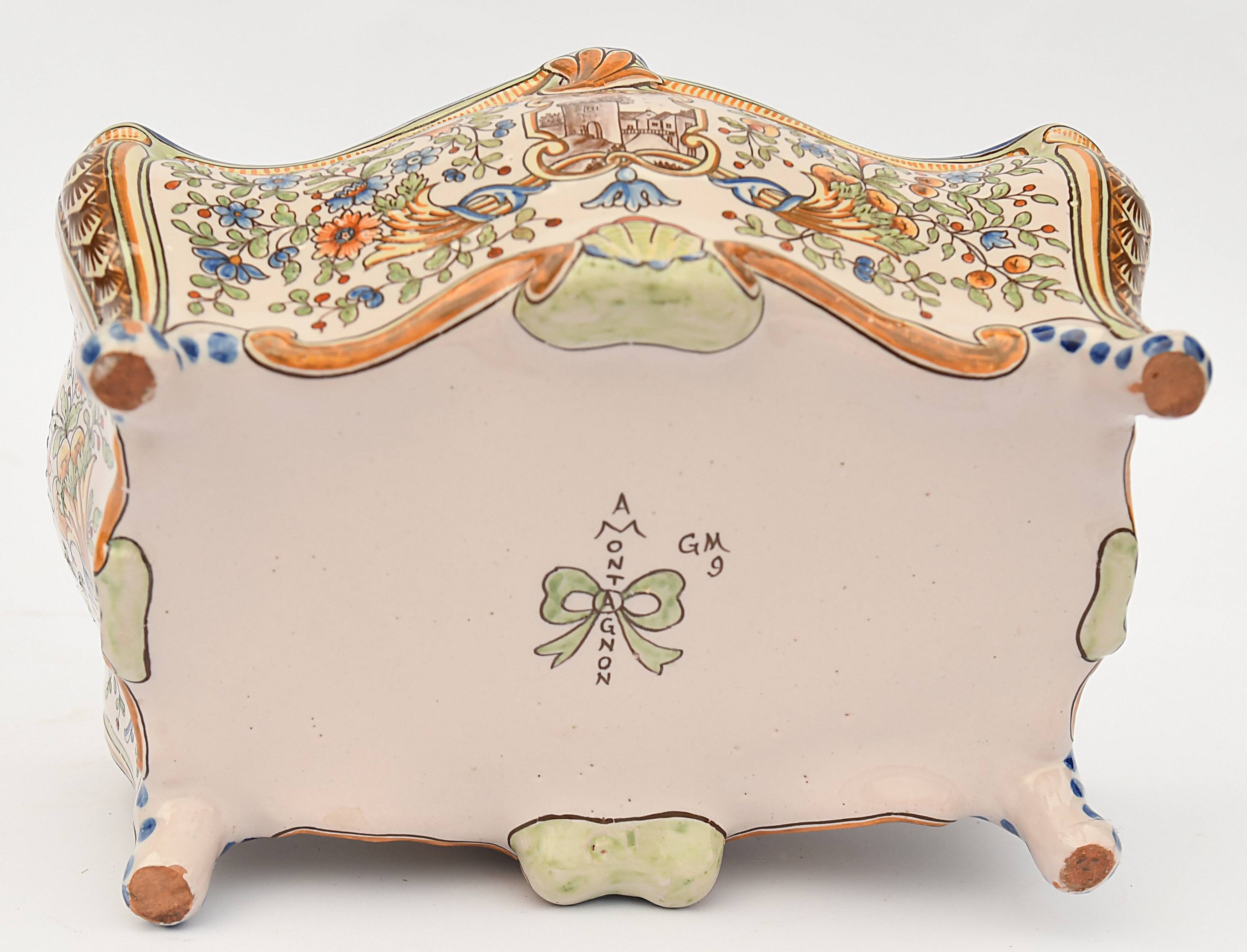 Nevers earthenware planter from the Montagnon factory