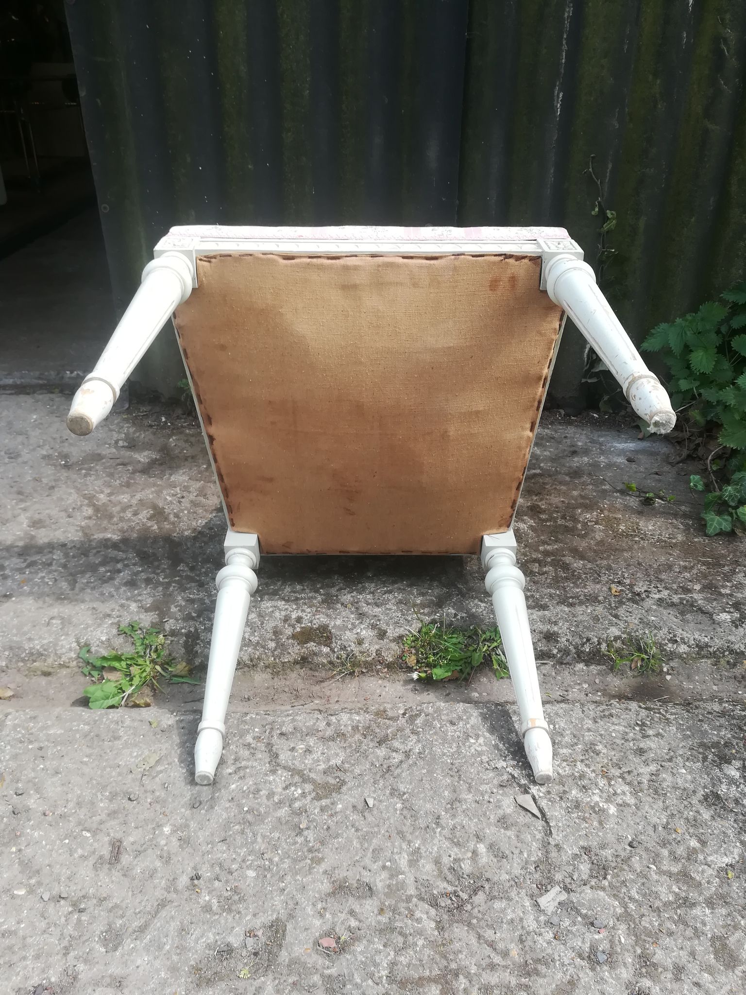 Series of 4 patinated Louis XVI style chairs