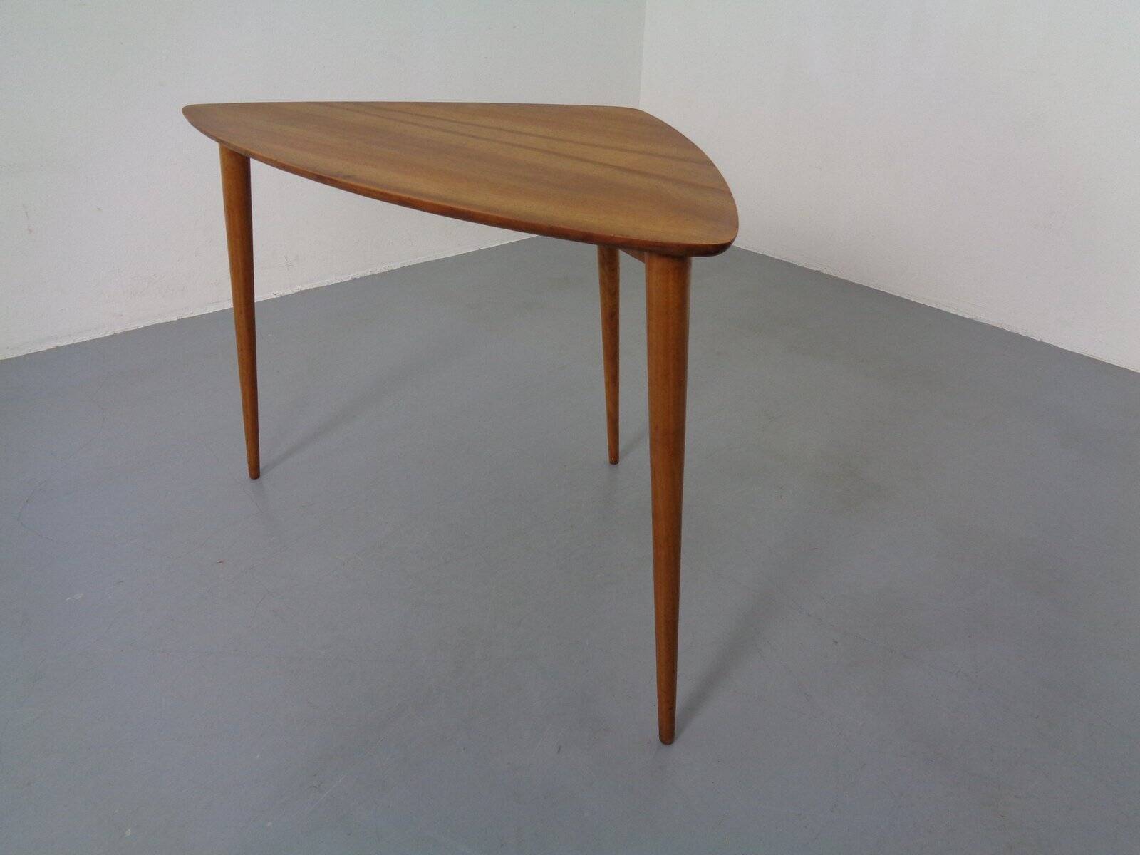 Mid-Century Triangular Teak Side Table, 1960s