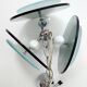 Pendant lamp vintga space age glass & chrome