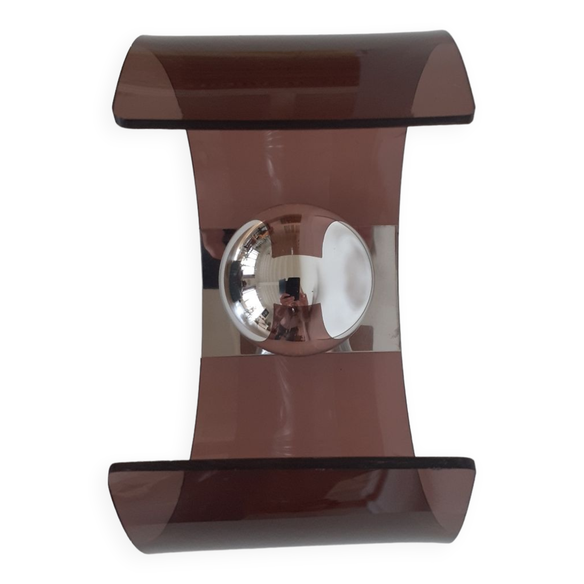 Space age plexiglass wall light.