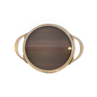 Glass and metal tray