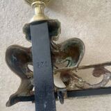 19th-century brass fireplace threshold bar