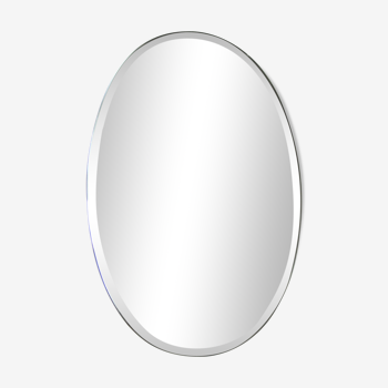 Bevelled oval mirror
