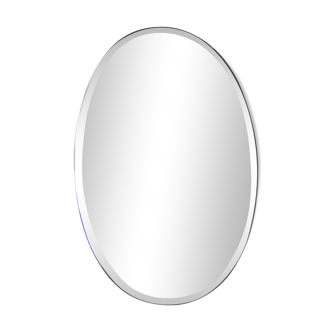 Bevelled oval mirror