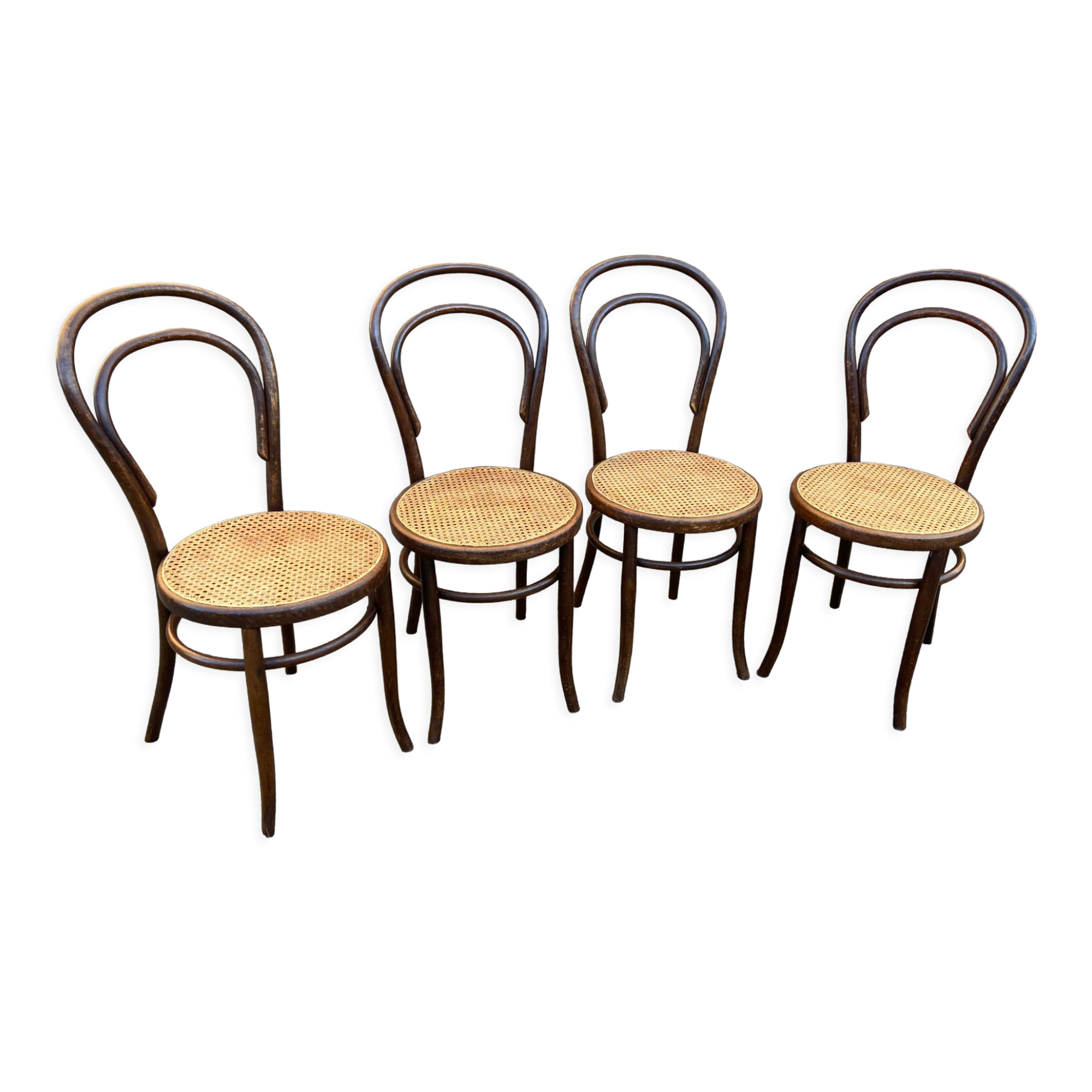 4 curved wood chairs Fischel Nr 14
