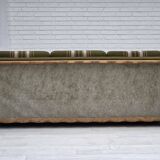 1970s, Danish 3-seater sofa, furniture wool, solid oak wood.
