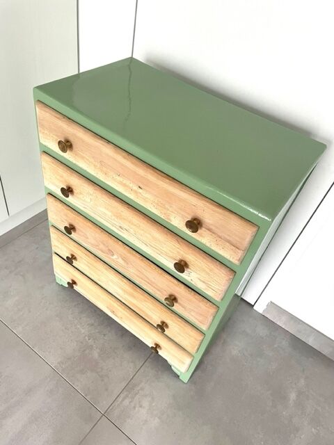 Chest of drawers oak 5 drawers 50s