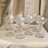 Suite of 10 glasses of port cooked wine or digestive glass shesel