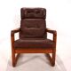 Fauteuil en cuir teck EMC, 1960