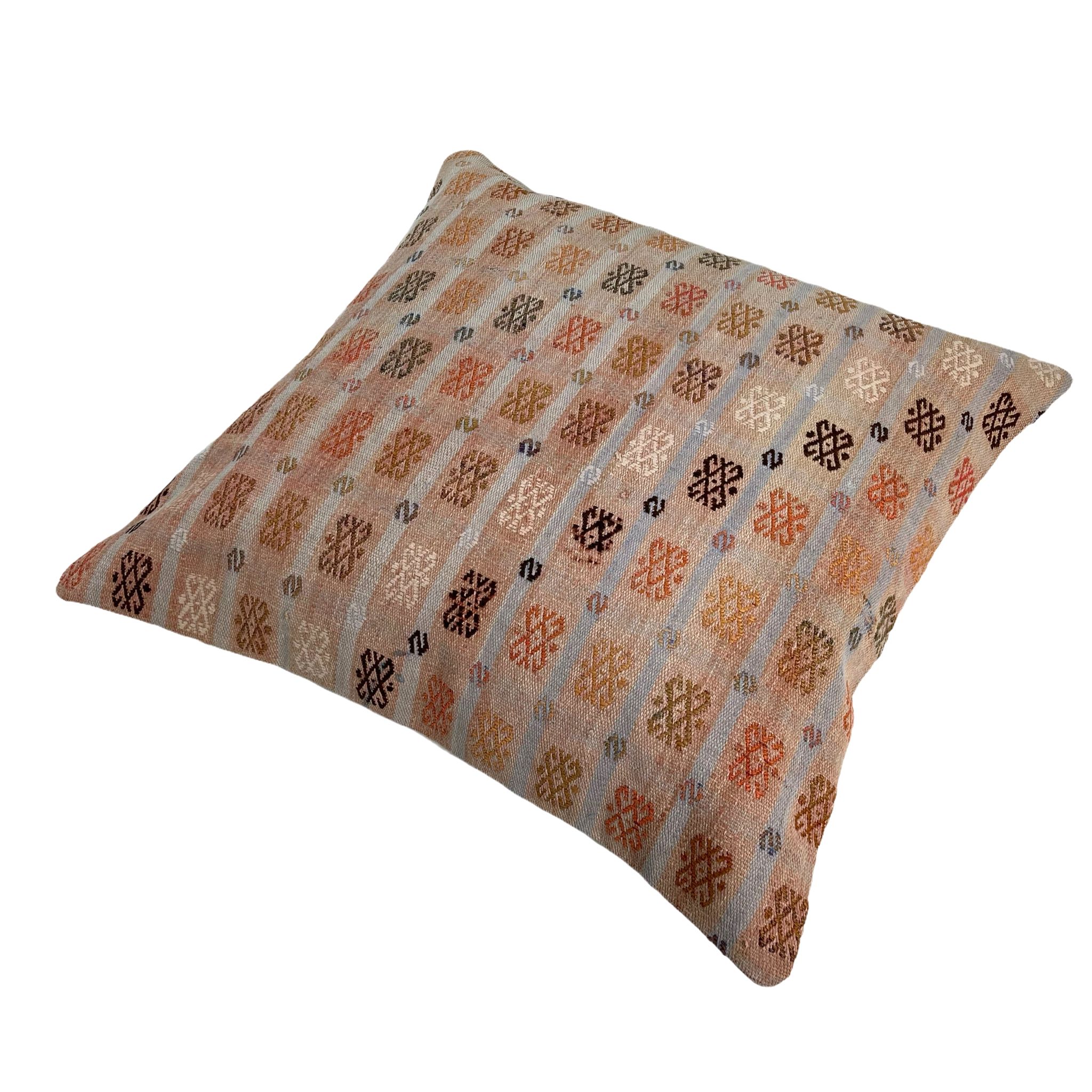 Vintage Turkish Kilim Cushion Cover , 60 x 60 cm