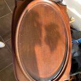 Fixed mahogany serving table, removable glass top