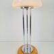 Vintage Mushroom Opaline Glass and Chrome Table Lamp, 1970s