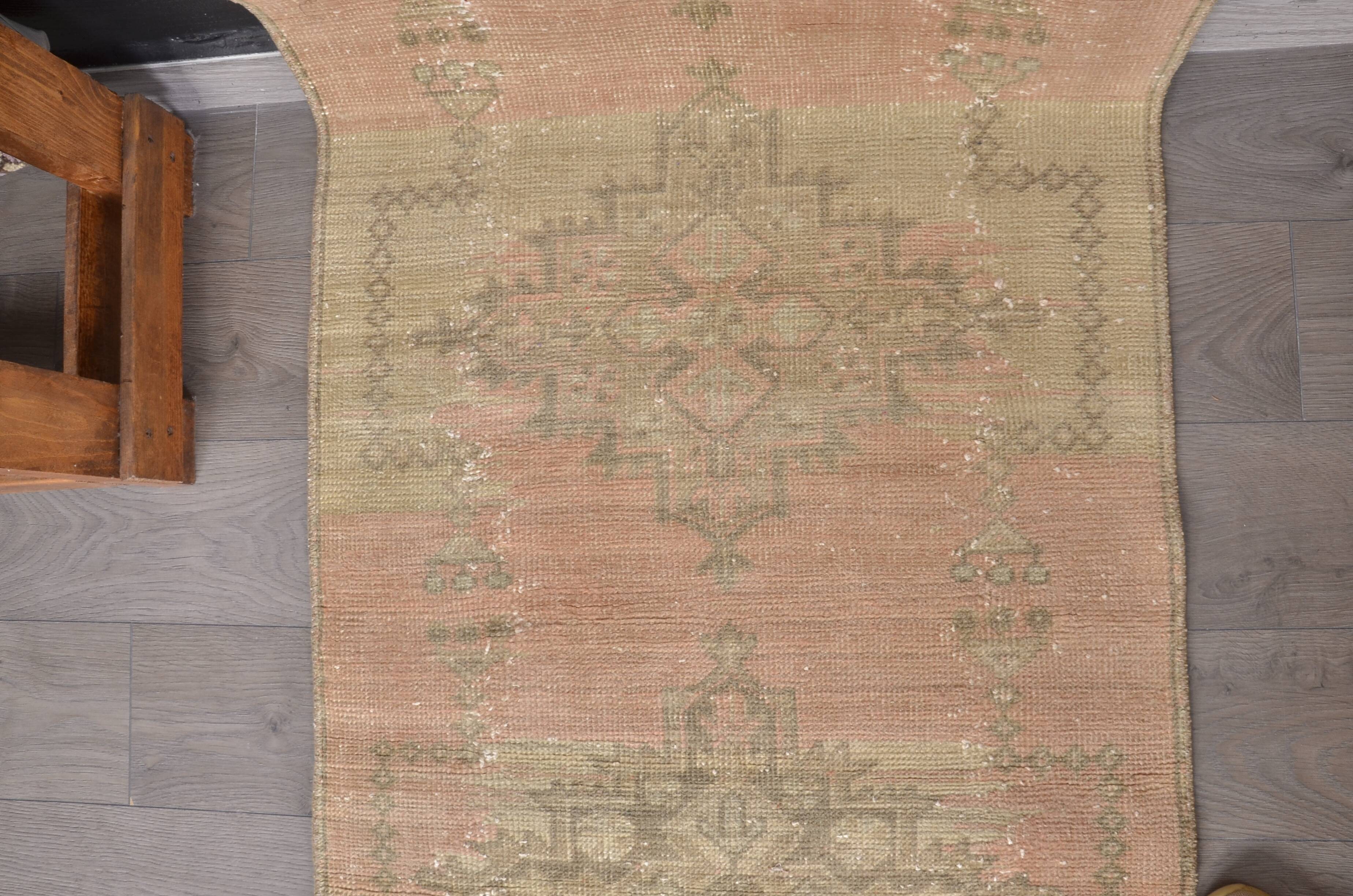 Vintage Handknotted Hallway Runner Rug