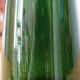 Green glass vase, bubbled blown glass, vintage