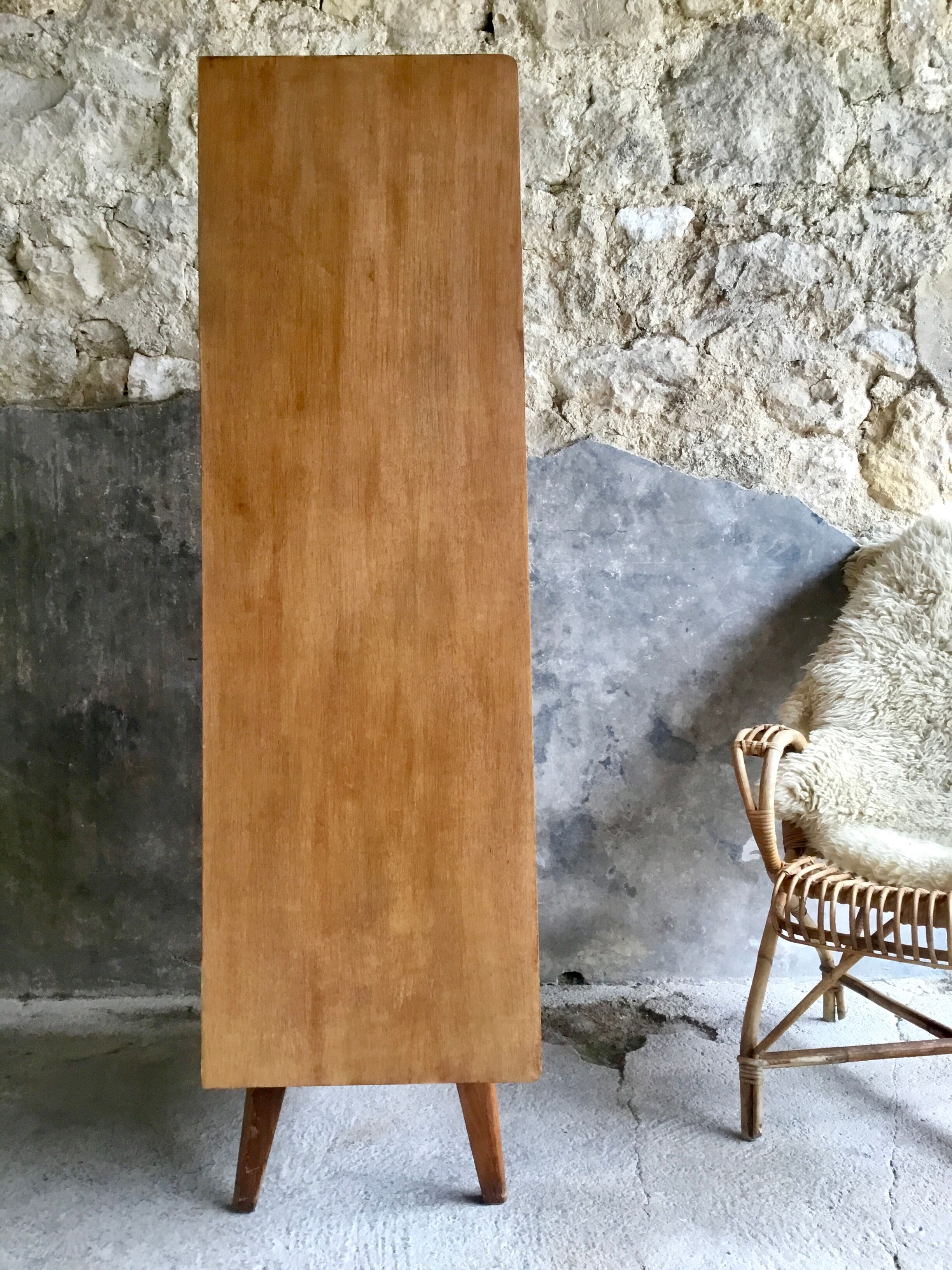 Vintage secretary in light oak veneer 1960