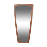 Miroir en teck moderne scandinave Danemark années 1960 77x37cm