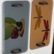 Set di 2 Vassoi artistici, Italia, anni '80