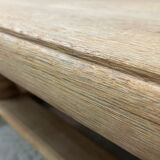 Massive oval monastery table made of bleached oak with turned legs