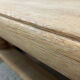Massive oval monastery table in bleached oak with turned legs.