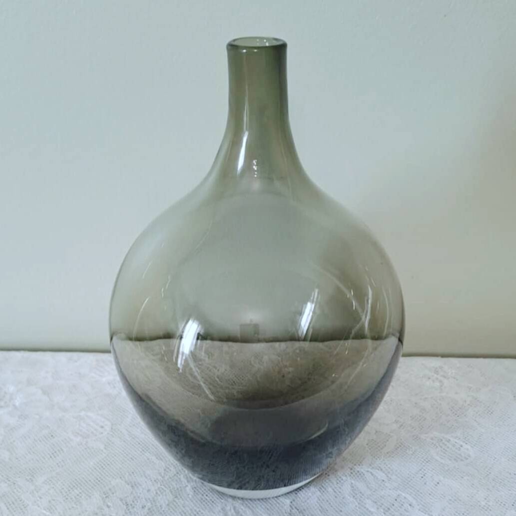 3 blown glass vases