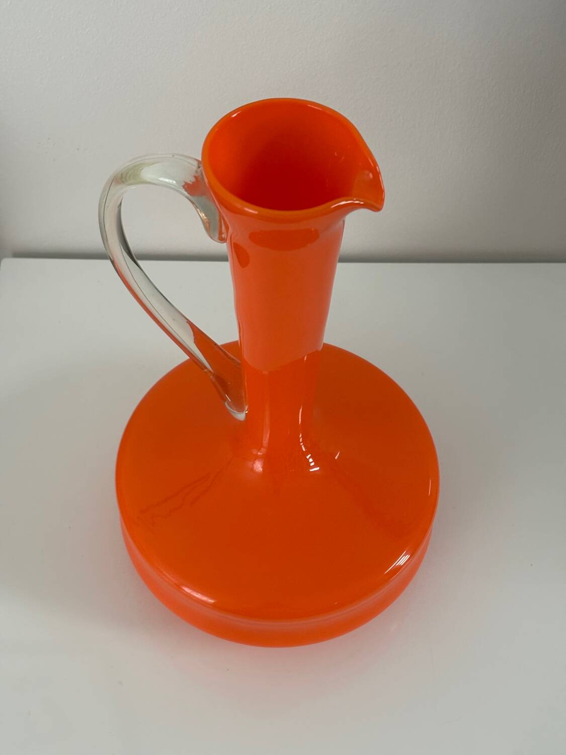 Blown glass pitcher vase