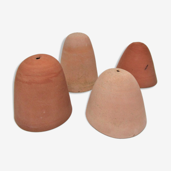 Four bells for seedlings in vintage terracotta