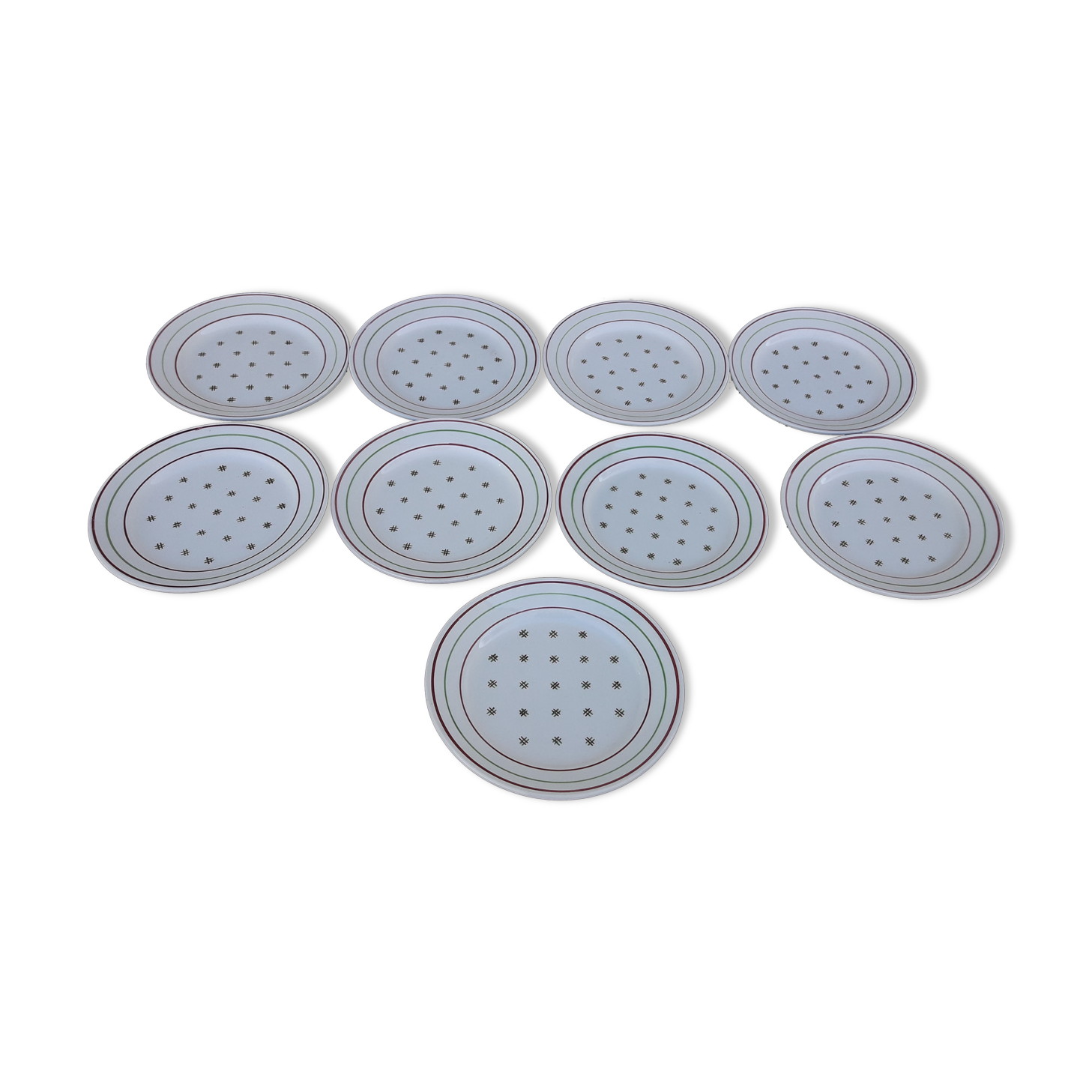 9 K G Lunéville model imperial flan diam 18.5 cm cheese plates