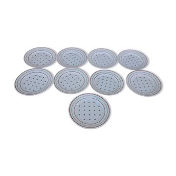 9 K G Lunéville model imperial flan diam 18.5 cm cheese plates